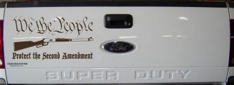 We The People Protect The Second Amendment Anti Gun Control Hunting Car or Truck Window Decal Sticker (Brown)