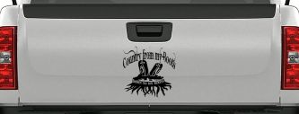 Country From My Boots To My Roots Car or Truck Window Decal Sticker (Black)