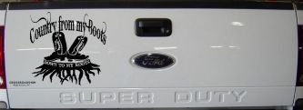 Country From My Boots To My Roots Car or Truck Window Vinyl Decal Sticker (Black)