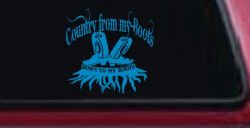 Country From My Boots To My Roots Car or Truck Window Decal Sticker (Blue)
