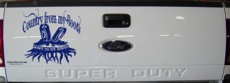 Country From My Boots To My Roots Car or Truck Window Decal Sticker (Navy)