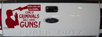 If Guns Are Illegal Only Criminals Will Have Guns Car or Truck Window Decal Sticker (Burgundy)