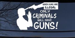 If Guns Are Illegal Only Criminals Will Have Guns Car or Truck Window Decal Sticker