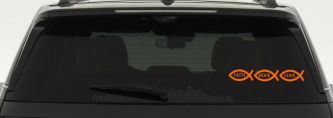Christian Fish Faith Hope Love Car or Truck Window Vinyl Decal Sticker (Orange)