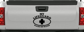 My Lifeguard Walks On Water Christian Car or Truck Window Vinyl Decal Sticker (Black)