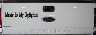 Music Is My Religion Car or Truck Window Vinyl Decal Sticker (Black)