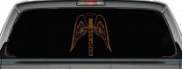Jesus Is Lord Angel Wings Cross Halo Christian Car or Truck Window Vinyl Decal Sticker (Copper)