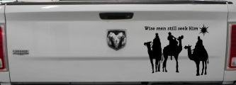 Jesus Wise Men Still Seek Him Christian Car or Truck Window Decal Sticker (Black)