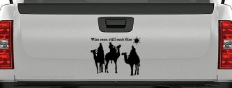 Jesus Wise Men Still Seek Him Christian Car or Truck Window Decal Sticker (Black)