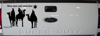 Jesus Wise Men Still Seek Him Christian Car or Truck Window Decal Sticker (Matte Black)