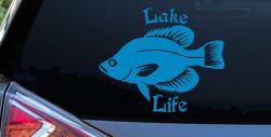 Lake Life Crappie Fishing Car or Truck Window Decal Sticker (Blue)