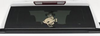 Lake Life Crappie Fishing Car or Truck Window Decal Sticker (Desert Sand)