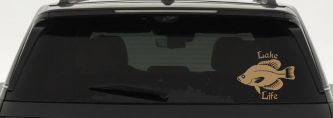 Lake Life Crappie Fishing Car or Truck Window Decal Sticker (Light Brown)