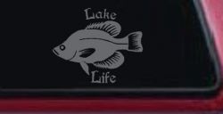Lake Life Crappie Fishing Car or Truck Window Decal Sticker (Silver)