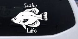 Lake Life Crappie Fishing Car or Truck Window Decal Sticker