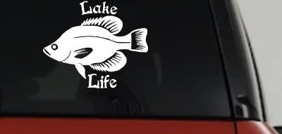 Lake Life Crappie Fishing Car or Truck Window Vinyl Decal Sticker
