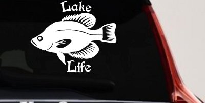 Lake Life Crappie Fishing Car or Truck Window Vinyl Decal Sticker