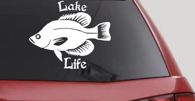 Lake Life Crappie Fishing Car or Truck Window Vinyl Decal Sticker