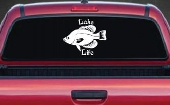 Lake Life Crappie Fishing Car or Truck Window Decal Sticker