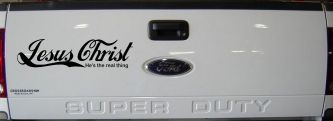 Jesus Christ He Is The Real Thing Christian Car or Truck Window Vinyl Decal Sticker (Black)
