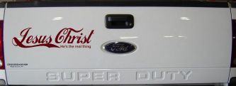 Jesus Christ He Is The Real Thing Christian Car or Truck Window Decal Sticker (Purple Red)