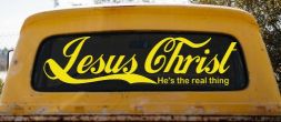 Jesus Christ He Is The Real Thing Christian Car or Truck Window Decal Sticker (Yellow)