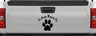 In Loving Memory Of Dog Paw Car or Truck Window Decal Sticker (Black)