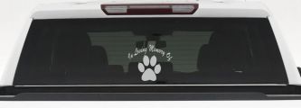 In Loving Memory Of Dog Paw Car or Truck Window Vinyl Decal Sticker (Light Gray)