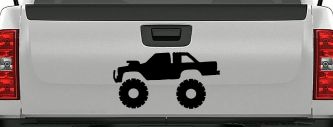 Monster Truck Off Road Car or Truck Window Decal Sticker (Black)