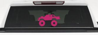 Monster Truck Off Road Car or Truck Window Decal Sticker (Hot Pink)