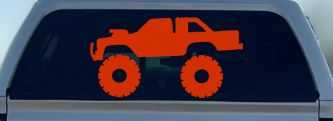 Monster Truck Off Road Car or Truck Window Decal Sticker (Orange Red)