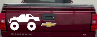Monster Truck Off Road Car or Truck Window Decal Sticker (White)