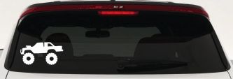 Monster Truck Off Road Car or Truck Window Decal Sticker (White)