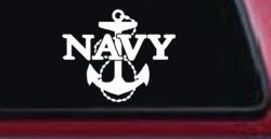 Navy With Anchor Military Car or Truck Window Decal Sticker