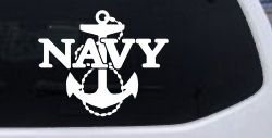 Navy With Anchor Military Car or Truck Window Decal Sticker