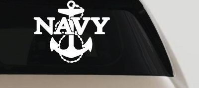 Navy With Anchor Military Car or Truck Window Vinyl Decal Sticker