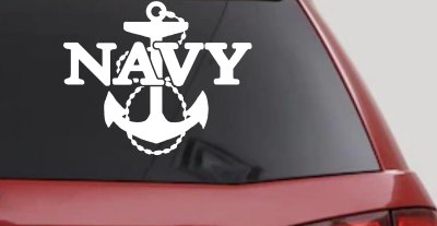 Navy With Anchor Military Car or Truck Window Vinyl Decal Sticker
