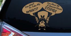Yosemite Sam Anti Gun Control You want to Take My What Funny Car or Truck Window Vinyl Decal Sticker (Light Brown)