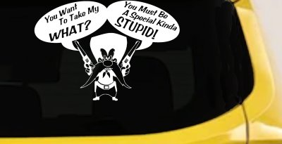 Yosemite Sam Anti Gun Control You want to Take My What Funny Car or Truck Window Vinyl Decal Sticker
