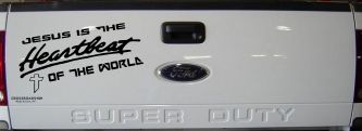 Jesus Is The Heartbeat Of The World Christian Car or Truck Window Vinyl Decal Sticker (Matte Black)