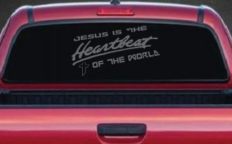 Jesus Is The Heartbeat Of The World Christian Car or Truck Window Decal Sticker (Silver)