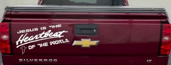 Jesus Is The Heartbeat Of The World Christian Car or Truck Window Decal Sticker (White)