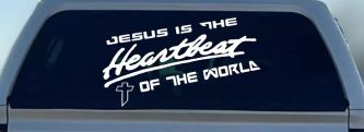 Jesus Is The Heartbeat Of The World Christian Car or Truck Window Decal Sticker