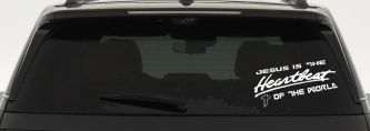 Jesus Is The Heartbeat Of The World Christian Car or Truck Window Decal Sticker (White)