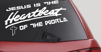 Jesus Is The Heartbeat Of The World Christian Car or Truck Window Vinyl Decal Sticker