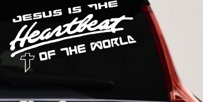 Jesus Is The Heartbeat Of The World Christian Car or Truck Window Vinyl Decal Sticker