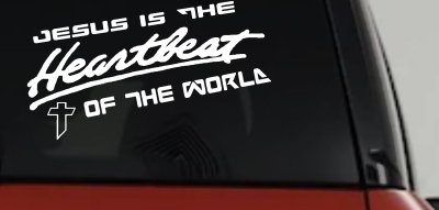 Jesus Is The Heartbeat Of The World Christian Car or Truck Window Vinyl Decal Sticker