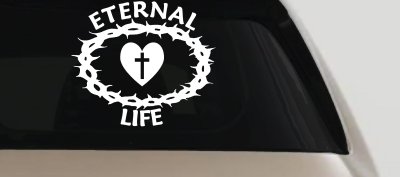 Eternal Life Crown Of Thorns Christian Car or Truck Window Vinyl Decal Sticker