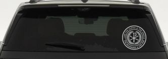Chi Rho I Am The Alpha and Omega The Beginning and The End Christian Car or Truck Window Decal Sticker (Light Gray)