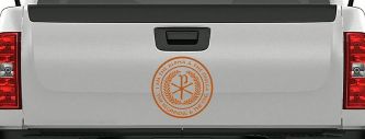 Chi Rho I Am The Alpha and Omega The Beginning and The End Christian Car or Truck Window Decal Sticker (Nut Brown)